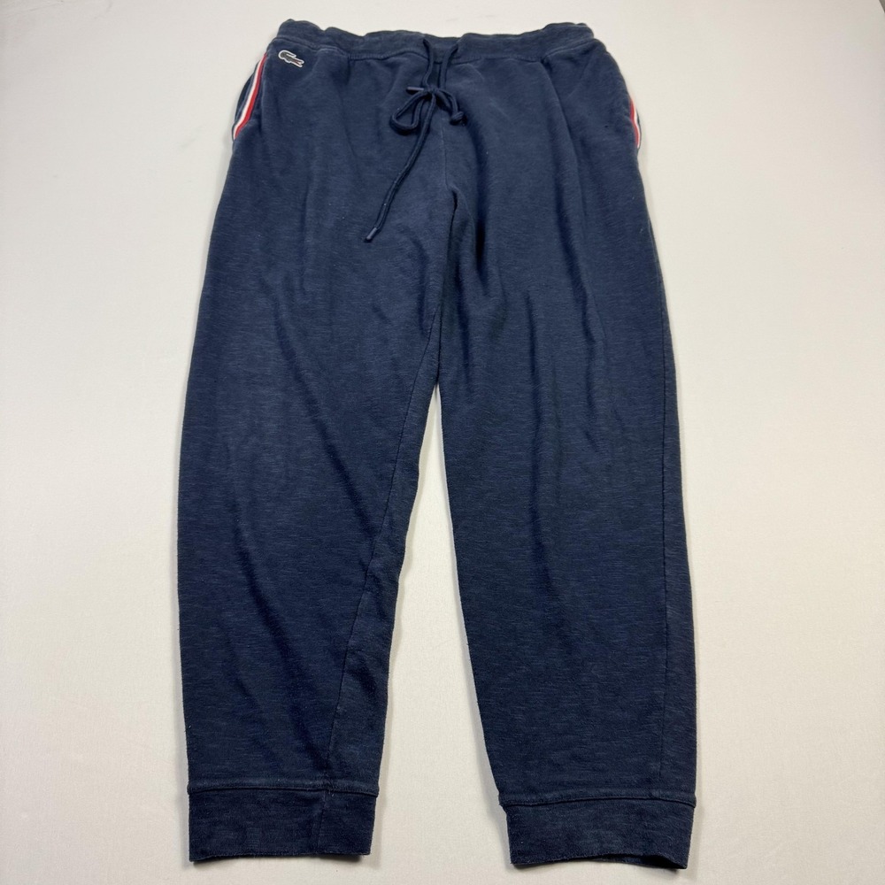 Lacoste Sleepwear Pants Mens XL Navy Blue Jogger Lounge Sweatpants Cotton Blend‎